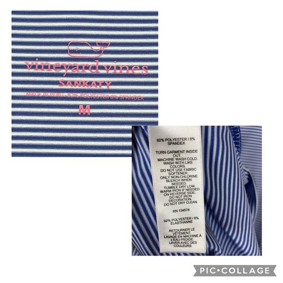 Vineyard Vines Sleeveless Blue White Striped Sankaty Romper Cover-Up - Sz M - Picture 3 of 15
